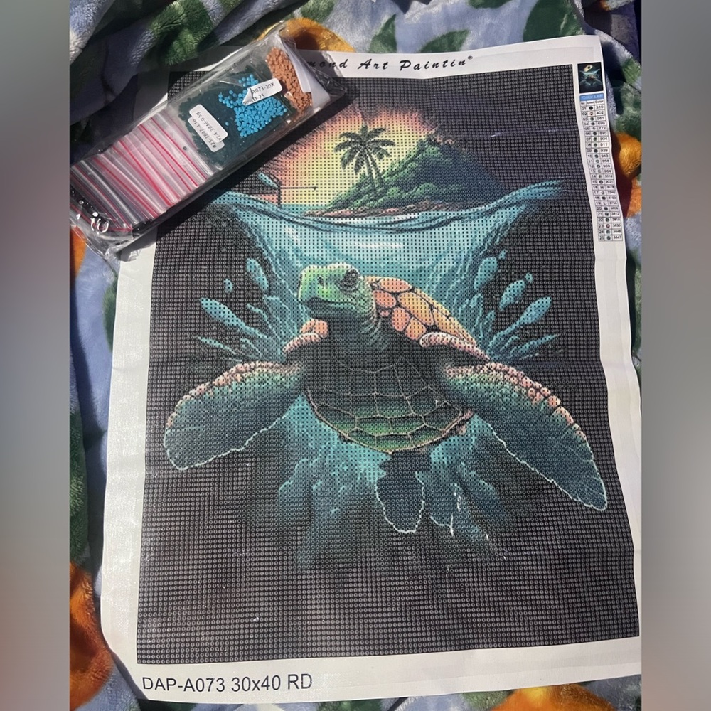 Sea turtle diamond art
